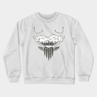 Mountain Stag Black and White Crewneck Sweatshirt